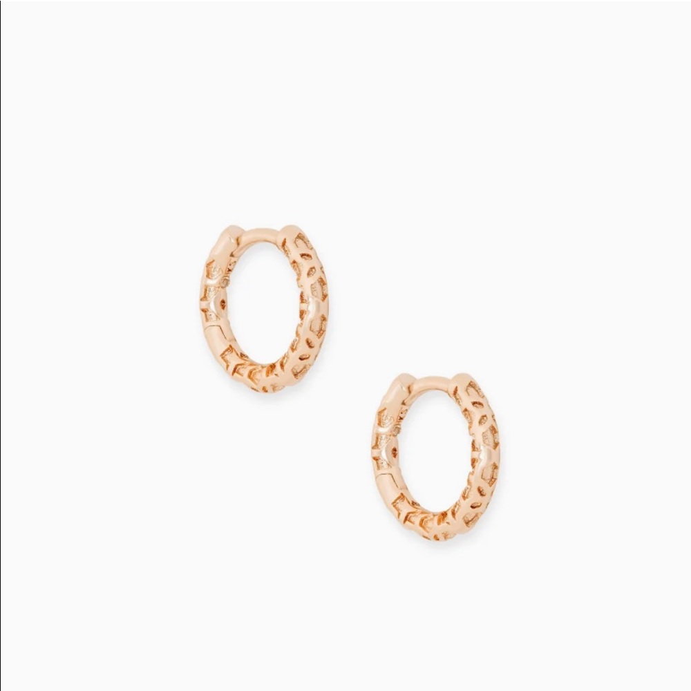 Kendra Scott Maggie Huggies in Rose Gold Filigree